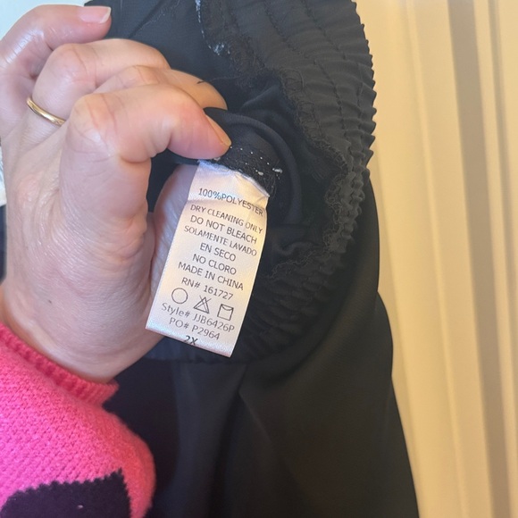 Jade by Jane Black Track Pants with Checkered Side Detail - Picture 6 of 8